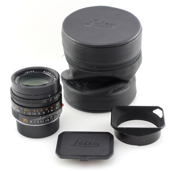 Leica 35mm f1.4 Summilux-M ASPH Black FLE - M Mount Lens w/ Hood & Case