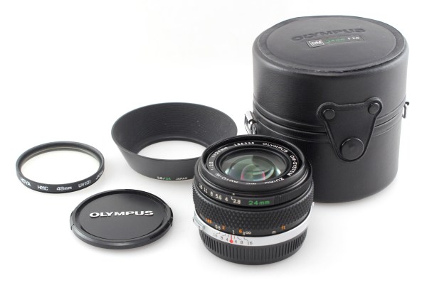 Olympus 24mm f2.8 Auto-W H.Zuiko wide angle lens - OM Mount - Excellent Condition