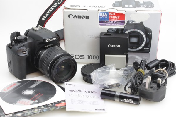 Boxed Canon EOS 1000D 10MP DSLR Camera 18-55mm f/3.5 Beginner Bundle