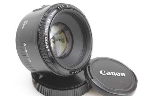 Canon EF 50mm f/1.8 II Prime Lens with Caps - for EOS cameras