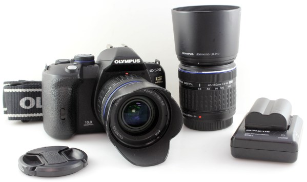 Olympus E-520 Four Thirds DSLR Camera w/ Zuiko 14-42mm & 40-150mm Twin Zoom Lens Outfit