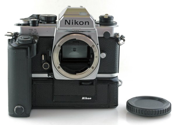 Nikon FA 35mm Film SLR Camera Chrome Body w/ MD14 Motor Drive