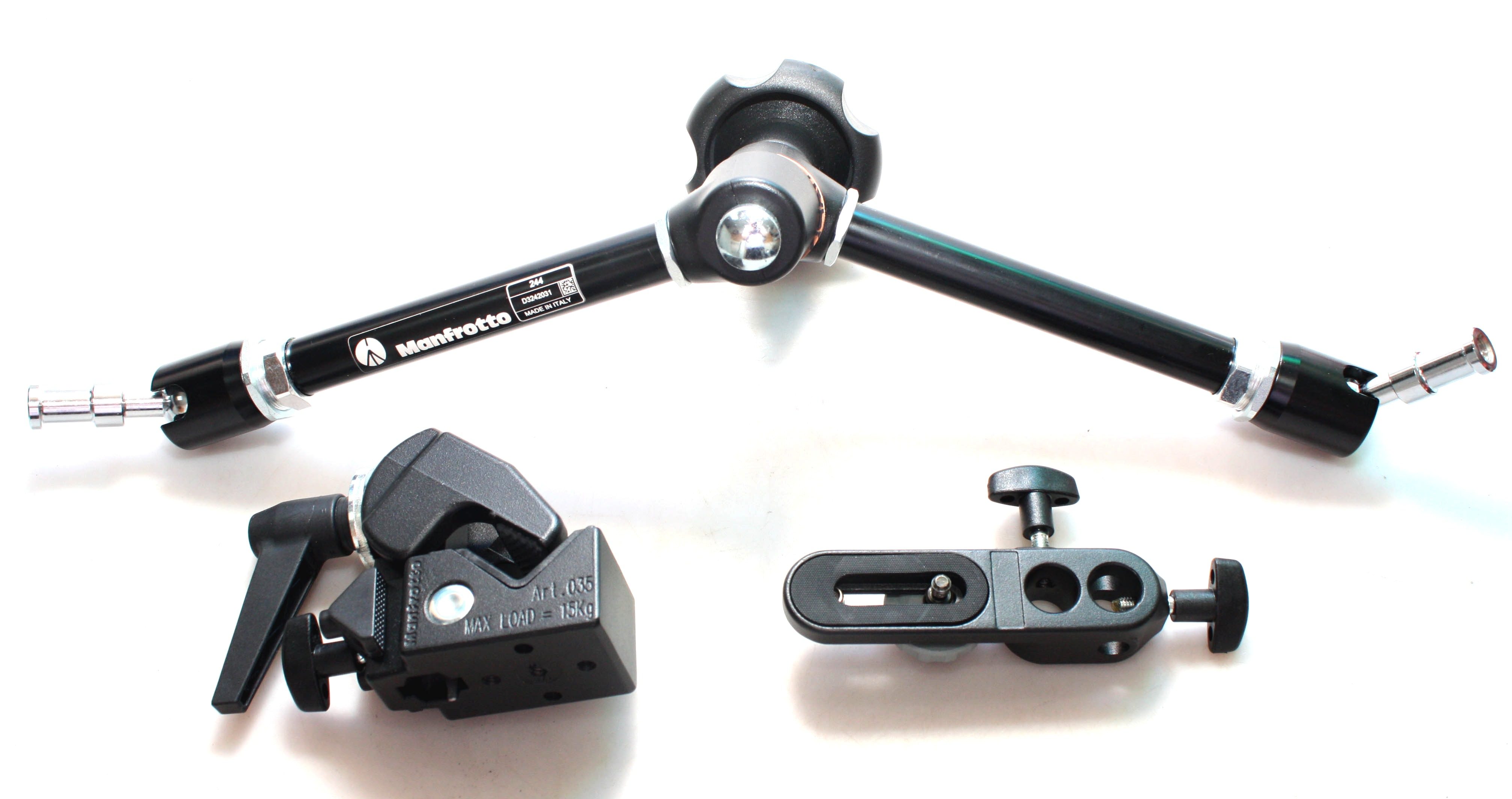 Manfrotto 244 Variable Friction Magic Arm + 035 Super Clamp + Camera Bracket