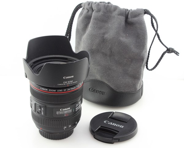 Canon EF 24-70mm f/4 L IS USM AF Zoom Lens w/ hood and pouch