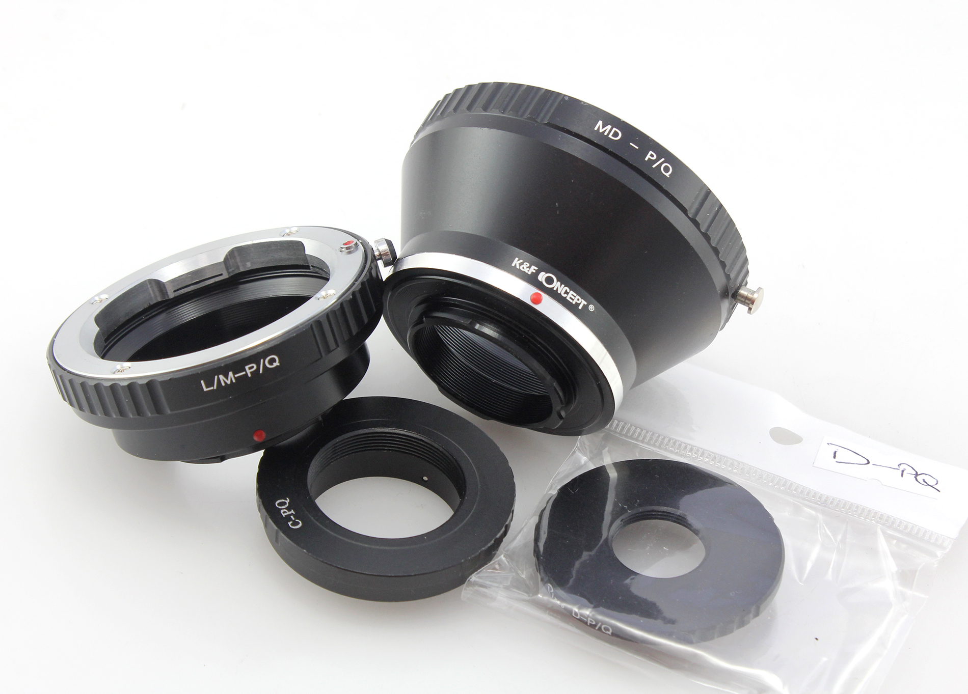 4x Pentax Q Lens Adapters - C mount, D mount, L/M, MD