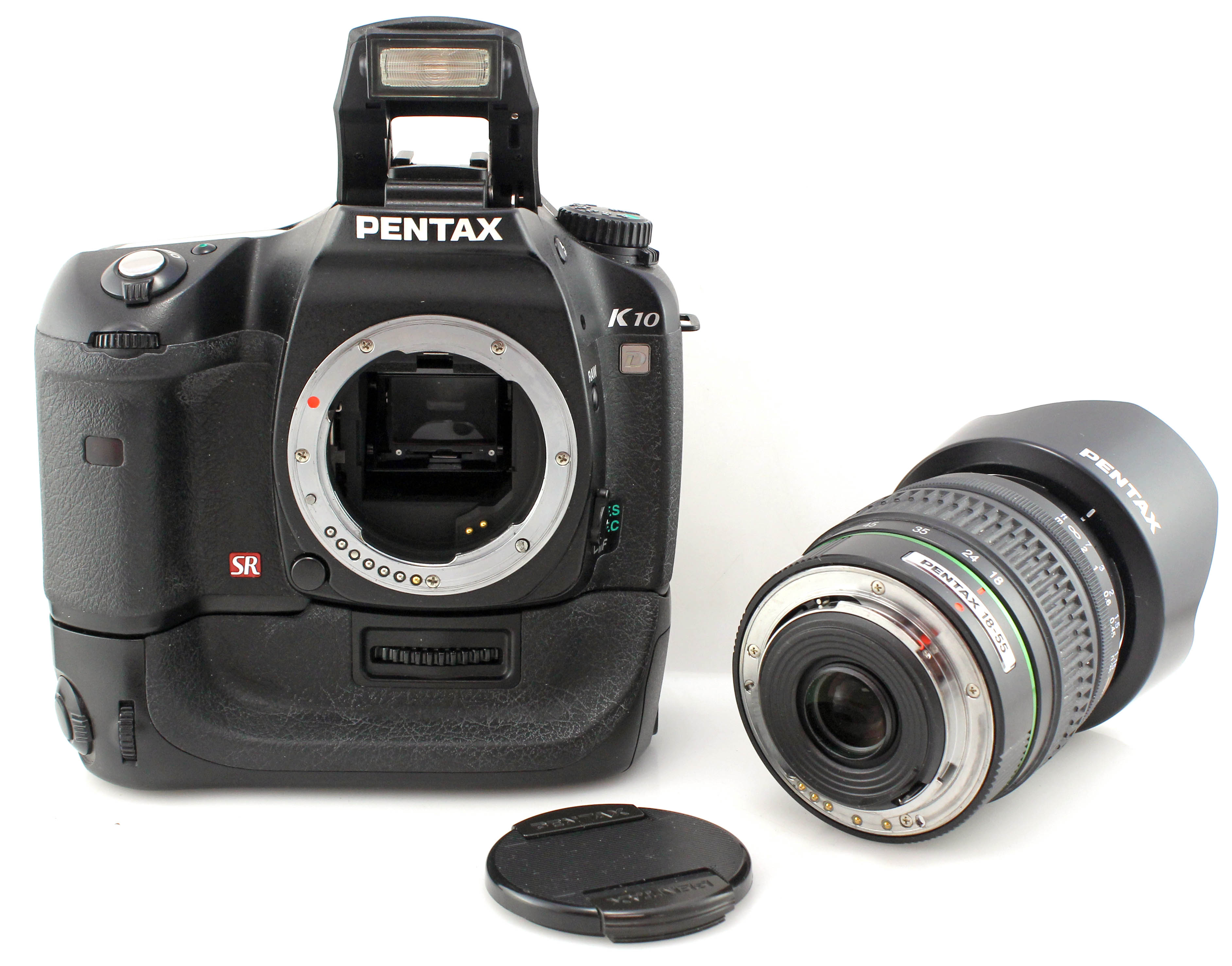 Pentax K10D - 10.2MP APS-C DSLR Camera + Grip + 18-55mm f/3.5-5.6 AL Zoom Lens - Image 2