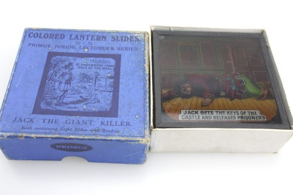8x Boxed Coloured Lantern Slides 'Jack the Giant Killer' No.508