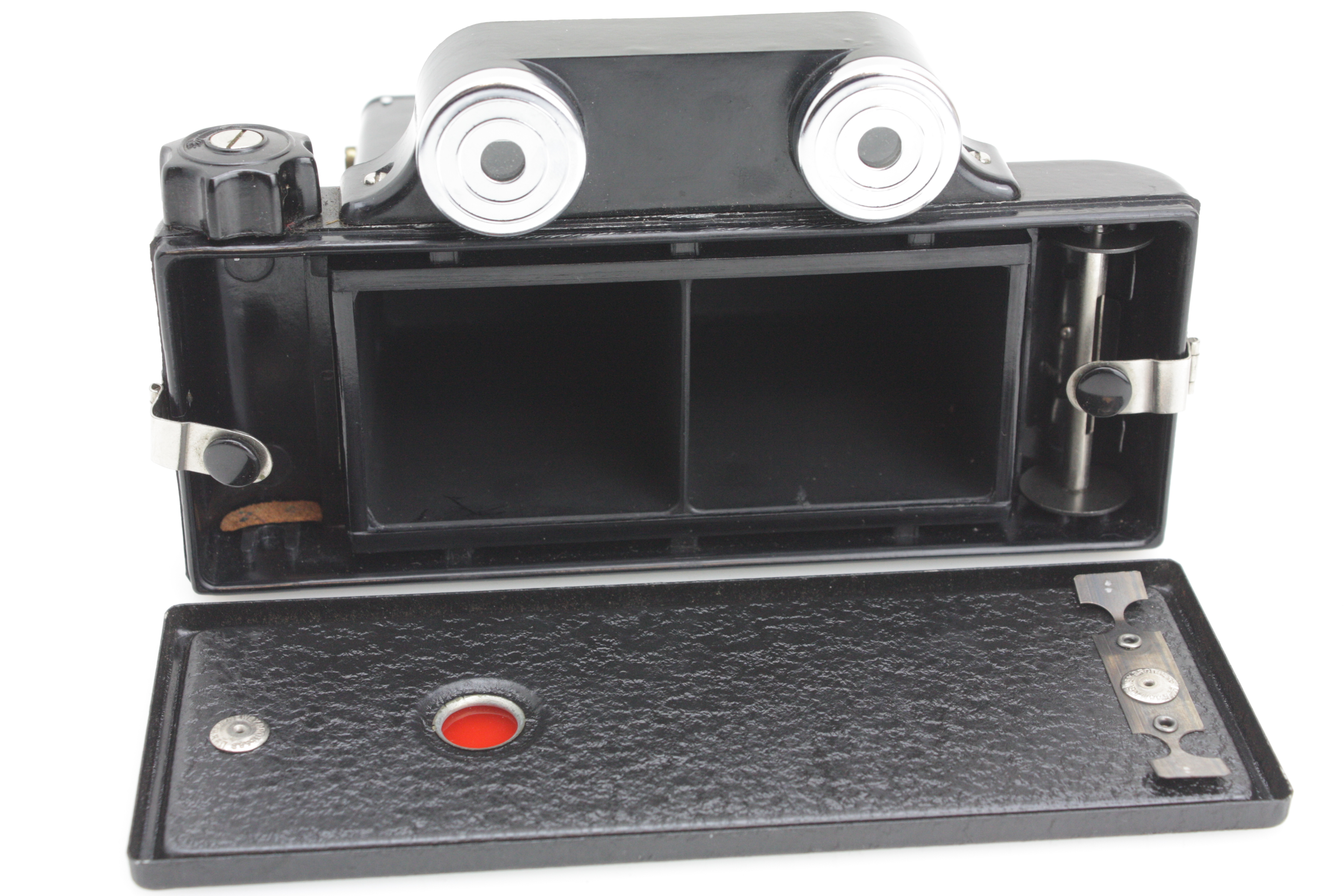Coronet 3-D 127 film Bakelite Stereo Camera with Binocular Viewfinder & Case - Image 7