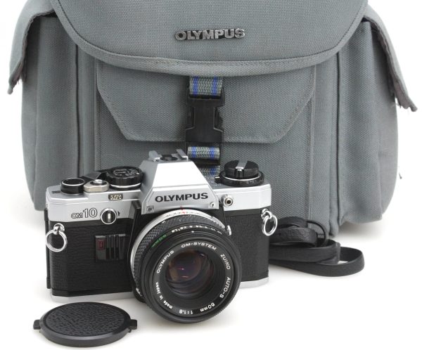 Olympus OM10 35mm Film Camera, with 50mm f/1.8 lens & Olympus Bag