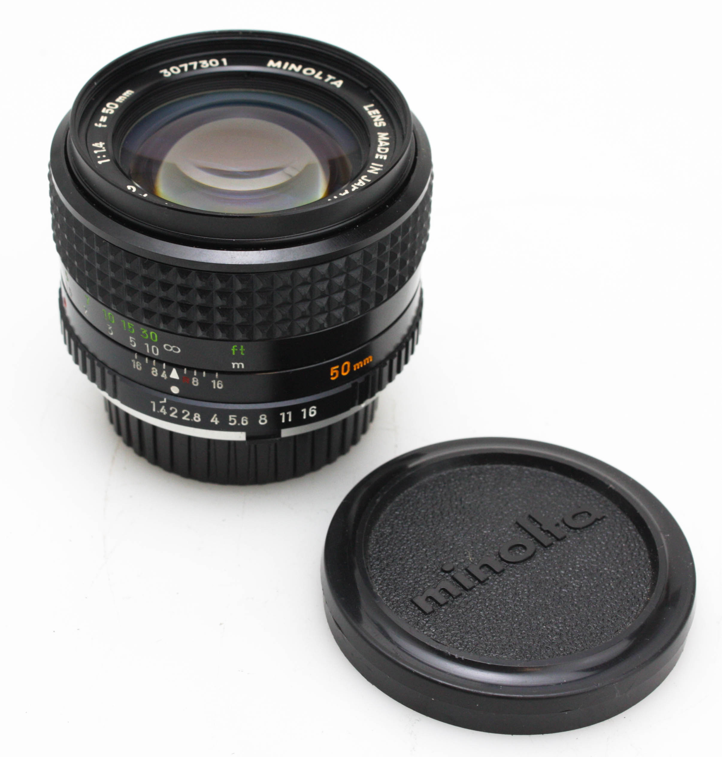Minolta 50mm f/1.4 MC Rokkor -PG Fast Prime Lens - MD Mount - Excellent