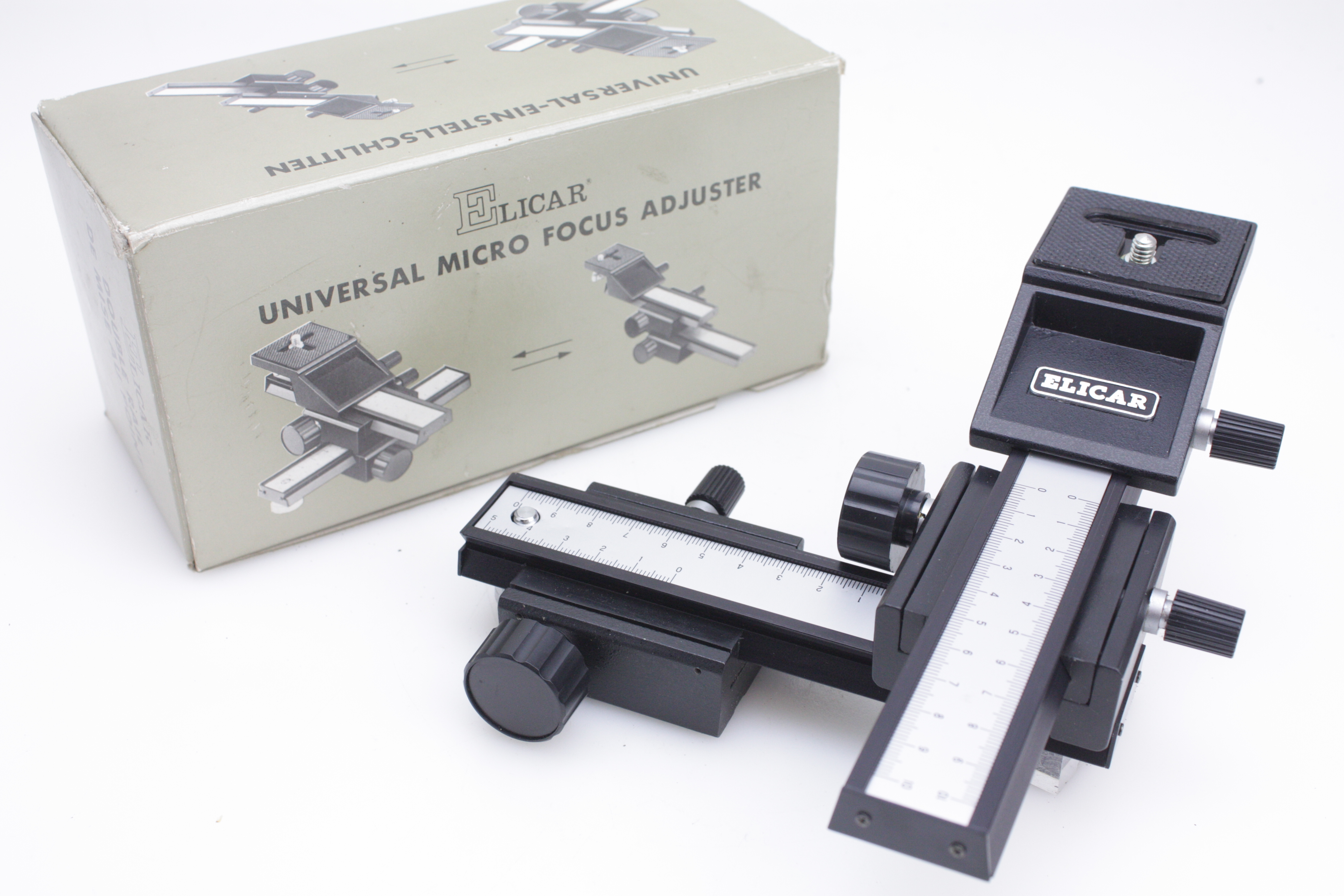 Excellent boxed Elicar UNIVERSAL MICRO FOCUS RAIL ADJUSTER x-y planes - Image 2