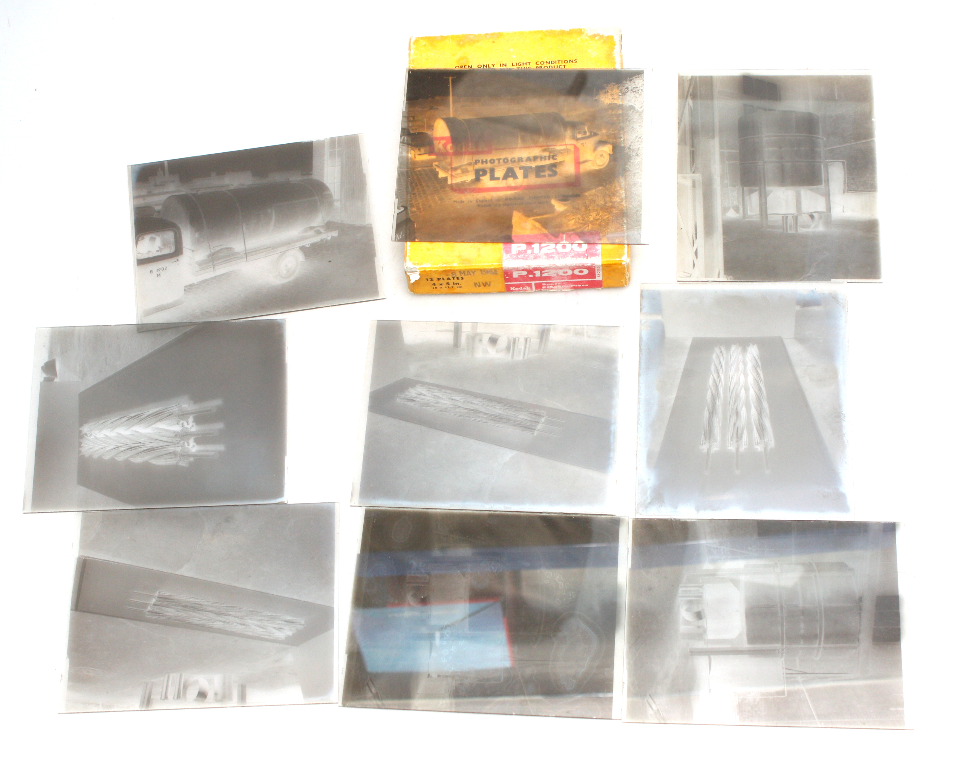 Exposed B/W plates - 9 Plates - 1950/60s History, Machines, British Railway, Trucks - 5x4 inch