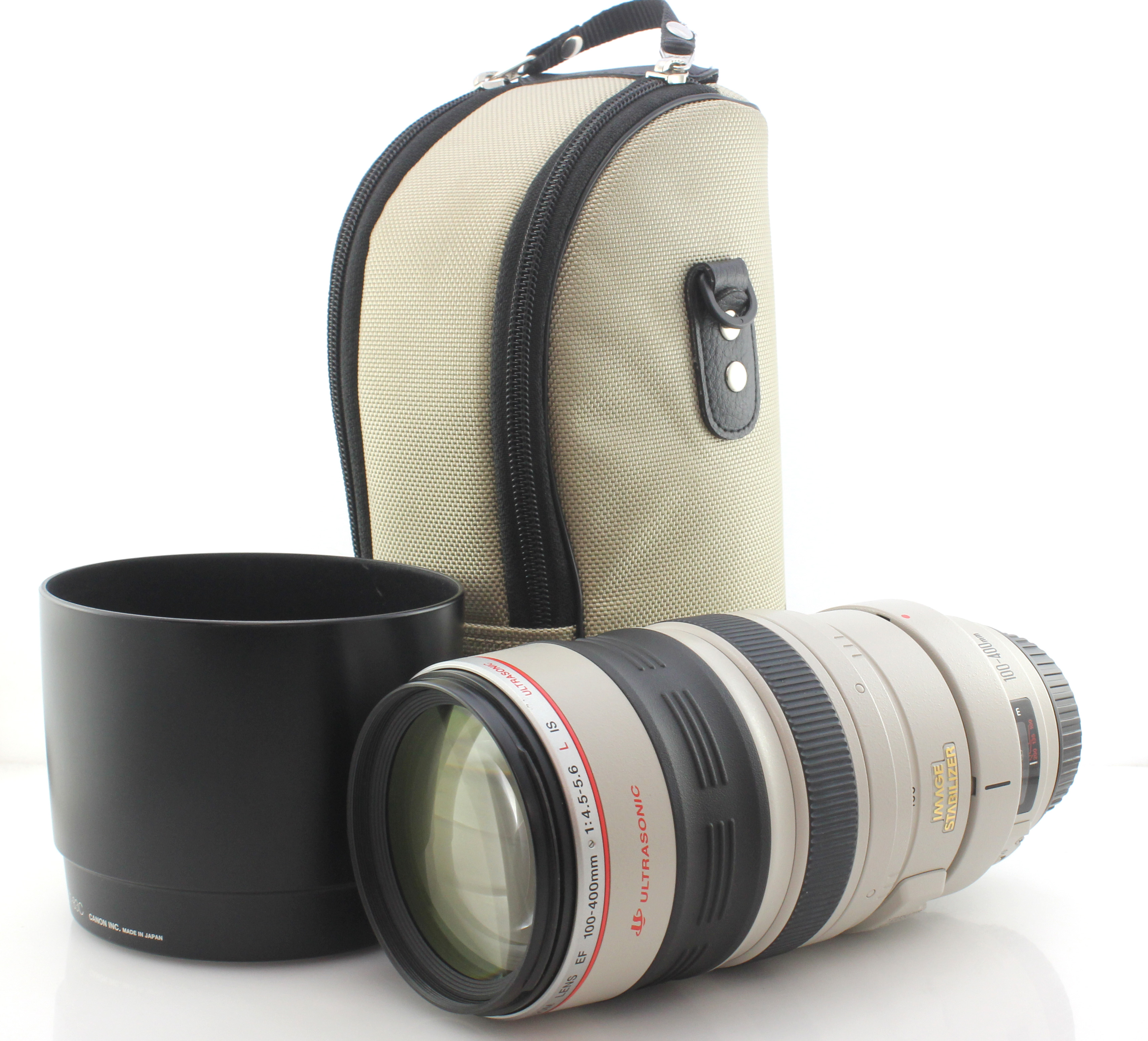 Canon EF AF 100-400mm f4.5-5.6 L series IS Zoom Lens with Hood & case