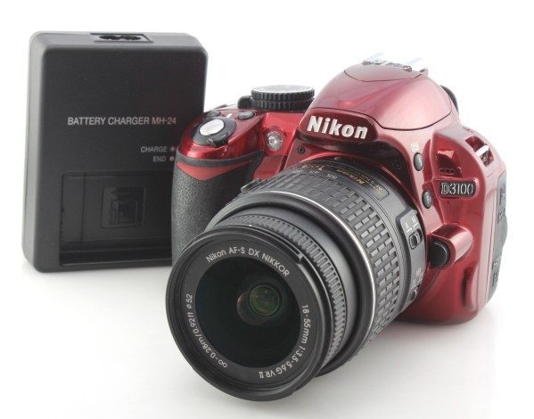 Nikon D3100 Digital SLR Camera Red w/ AFS 18-55mm F3.5-5.6 GII  Zoom Lens