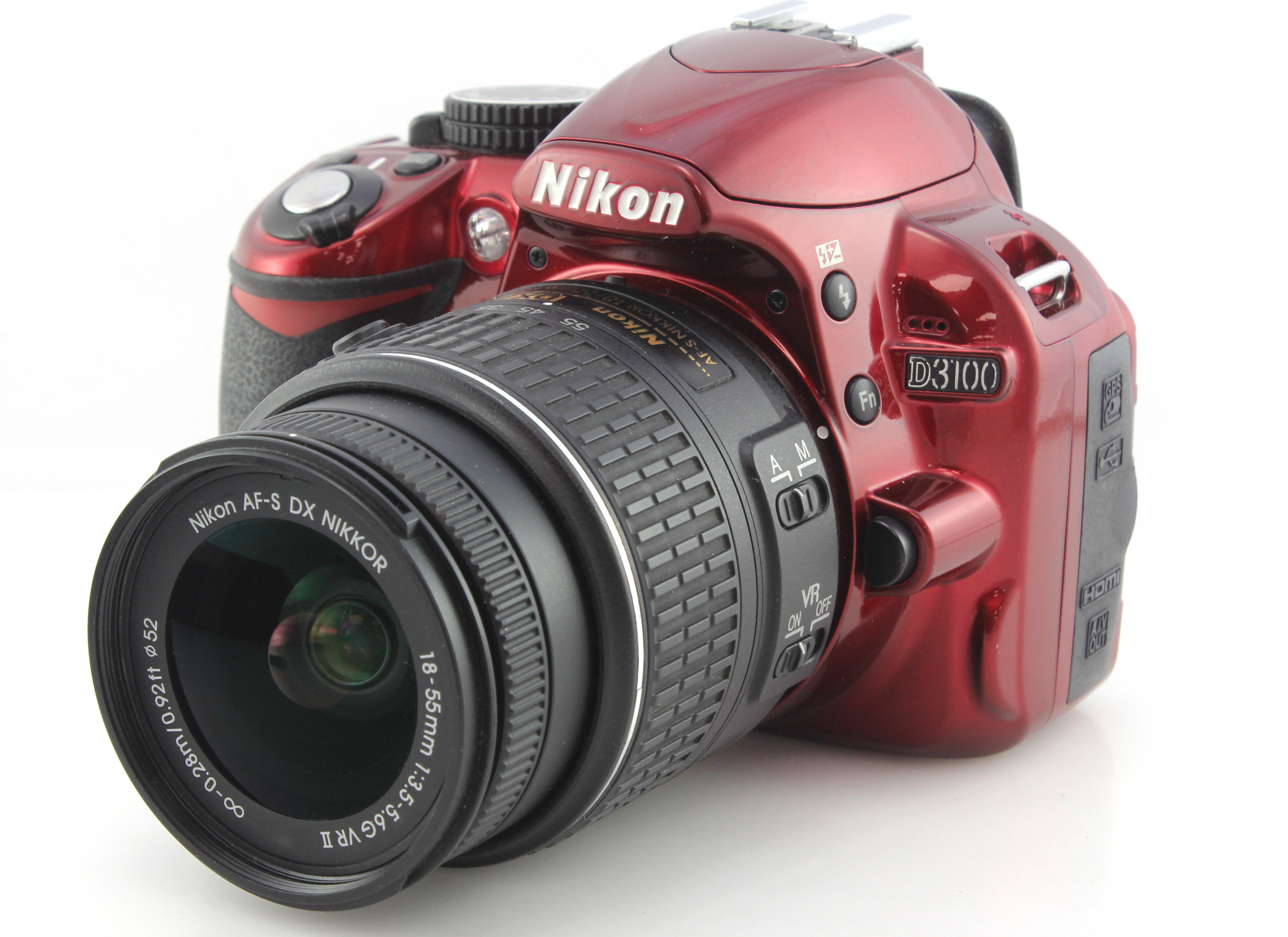 Nikon D3100 Digital SLR Camera Red w/ AFS 18-55mm F3.5-5.6 GII Zoom Lens - Image 2