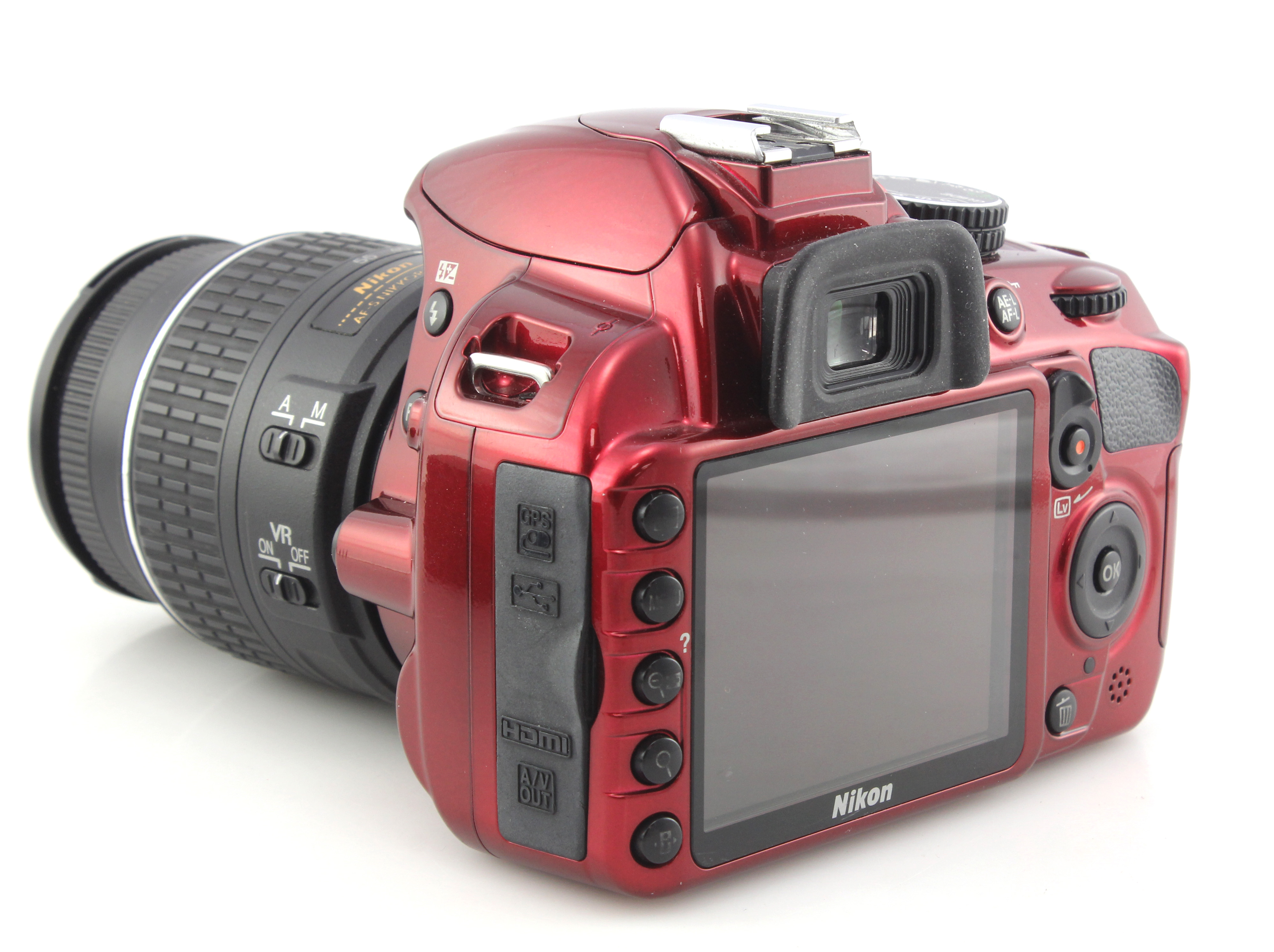 Nikon D3100 Digital SLR Camera Red w/ AFS 18-55mm F3.5-5.6 GII Zoom Lens - Image 3