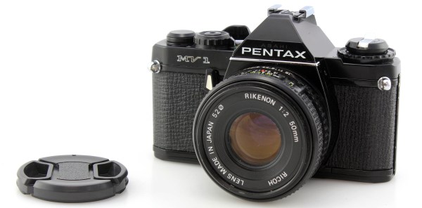 Pentax MV1 35mm SLR Film Camera w Rikenon 50mm f2 Prime Lens - Pentax PK Mount