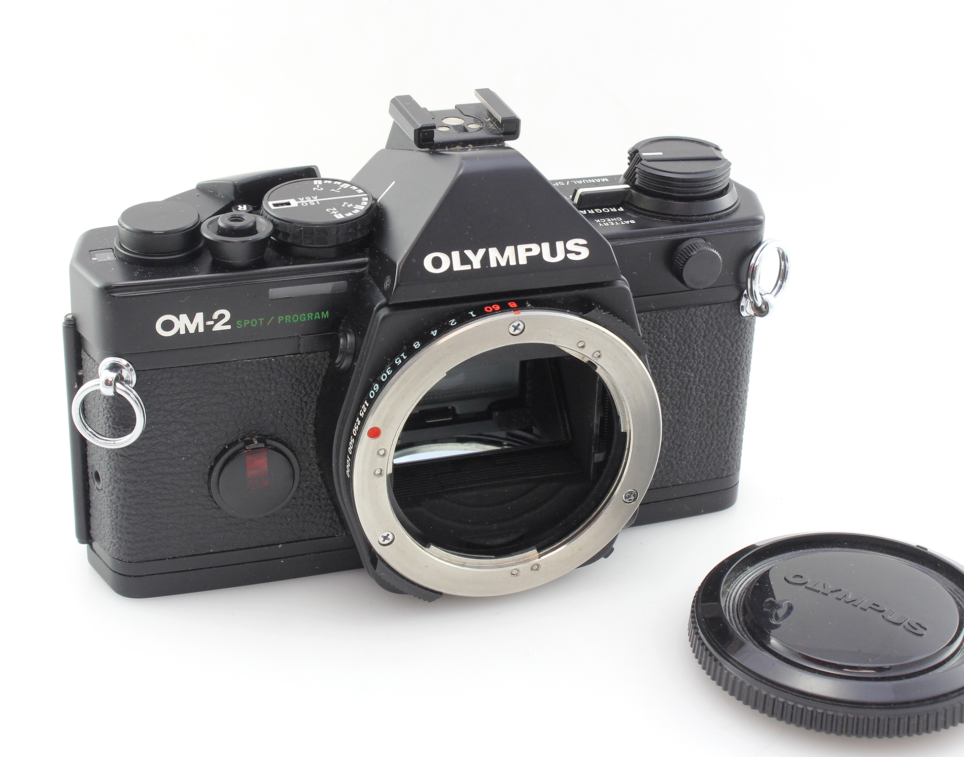 Olympus OM-2 spot / program 35mm SLR Body- very clean