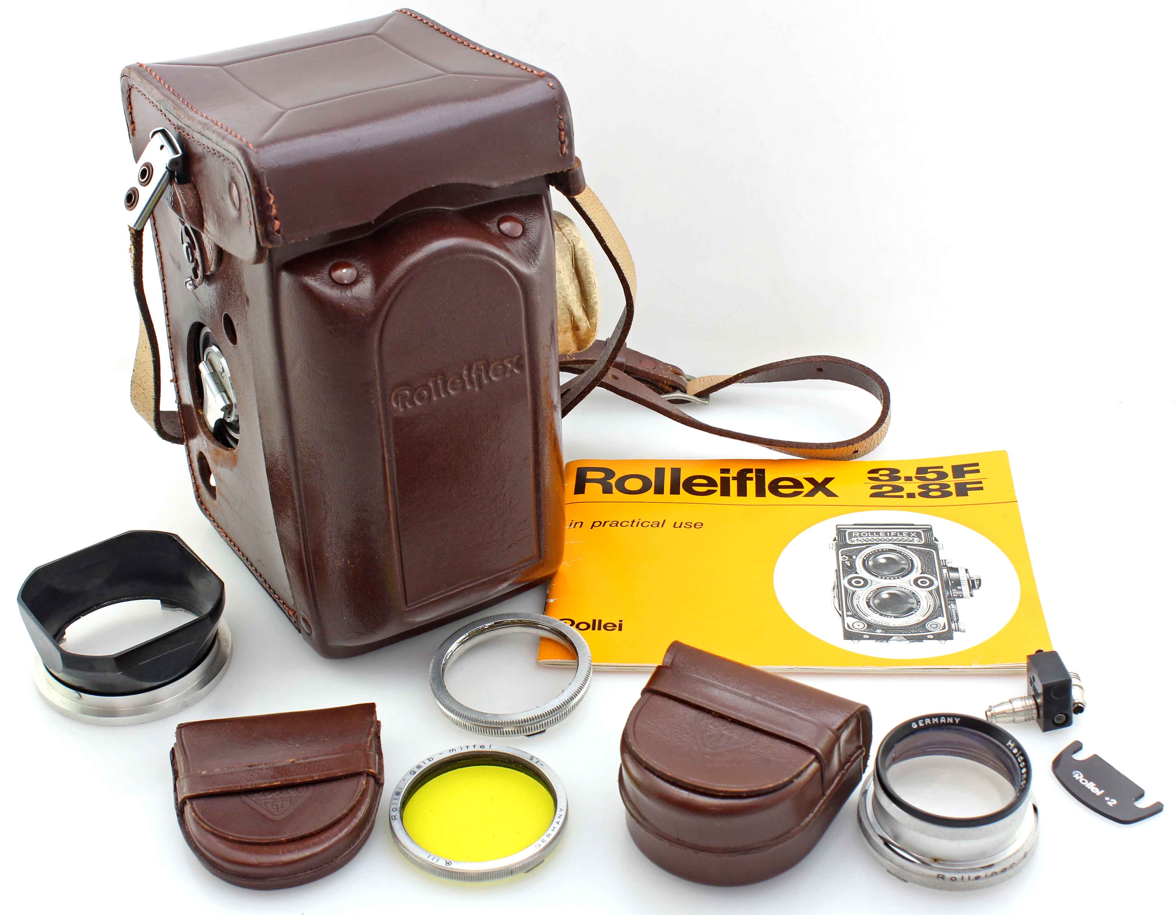Rolleiflex 2.8F TLR Camera Cased with Carl Zeiss 80mm F2.8 Planar Lens & hood filter accessories - Image 3