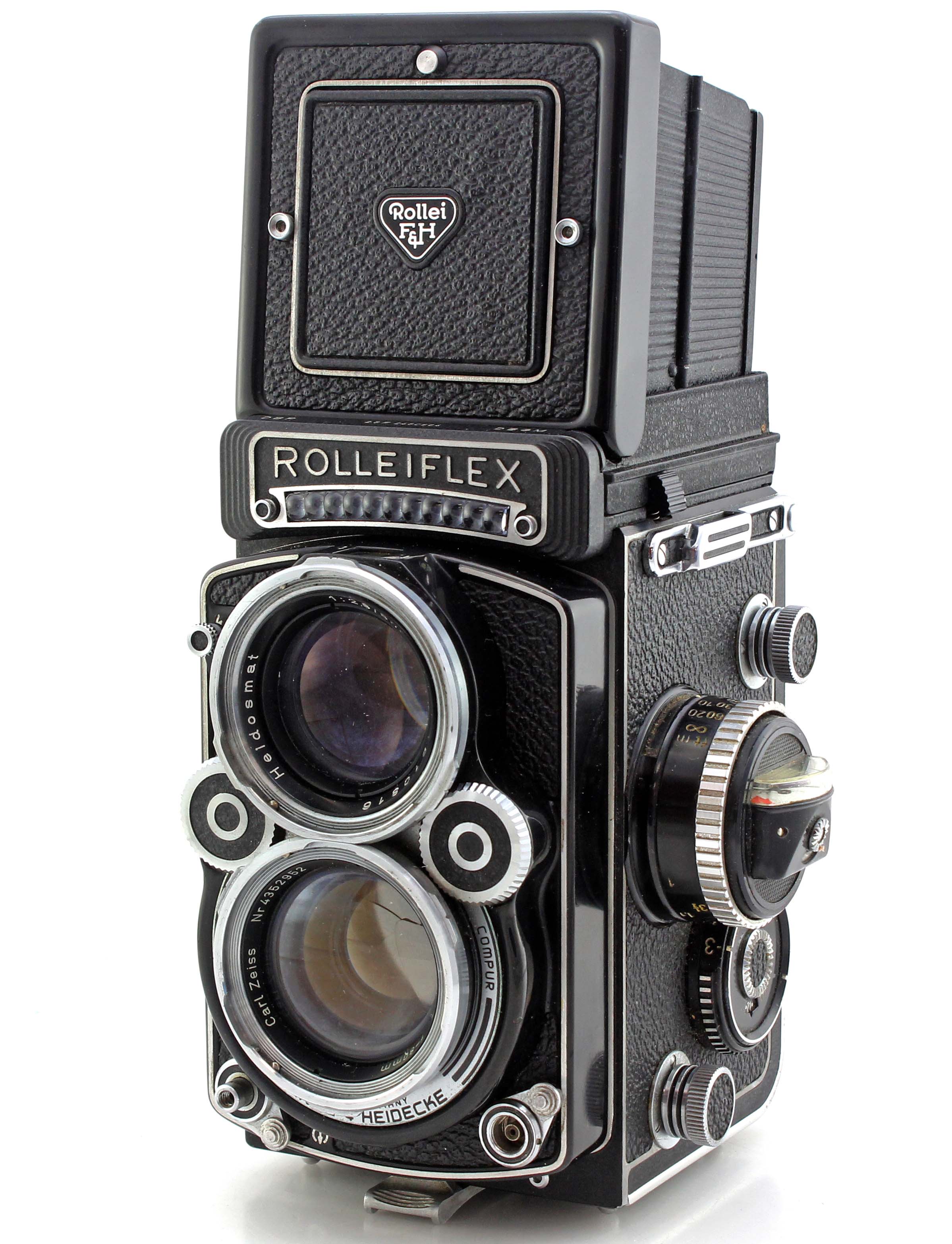 Rolleiflex 2.8F TLR Camera Cased with Carl Zeiss 80mm F2.8 Planar Lens & hood filter accessories