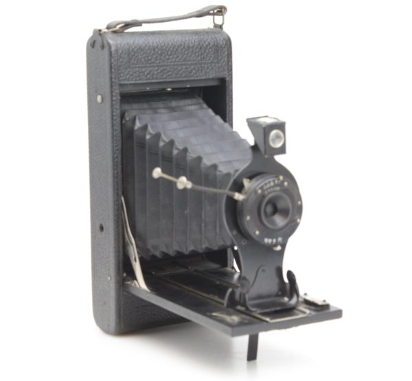 Large Folding 3 1/4 A Houghton Butcher Ensign Roll-film Camera & Lens & Case
