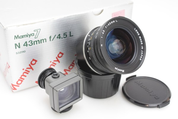 Mamiya N 43mm f/4.5 L Prime Lens, with Finder - For Mamiya 7 - Excellent - Boxed