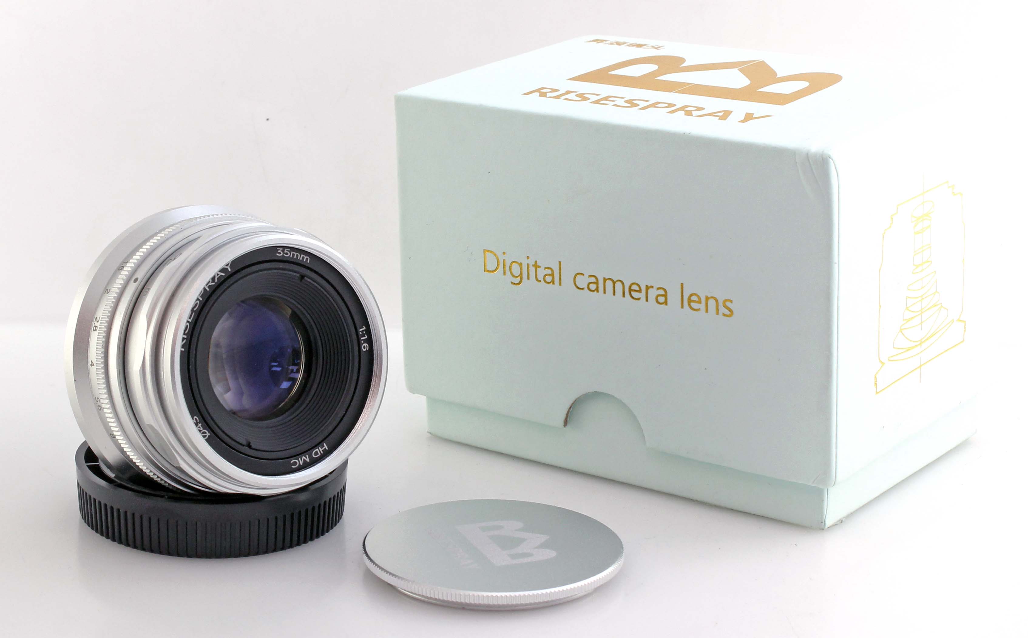 Mint Boxed RISESPRAY 35mm f/1.6 HD MC Lens for Micro Four Thirds MFT m4/3 Cameras