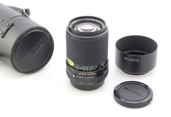 Fujica EBC X-Fujinon-T 135mm f3.5 DM Lens - Fujica Bayonet Mount (film SLRs) - super cond. with hood, caps, case