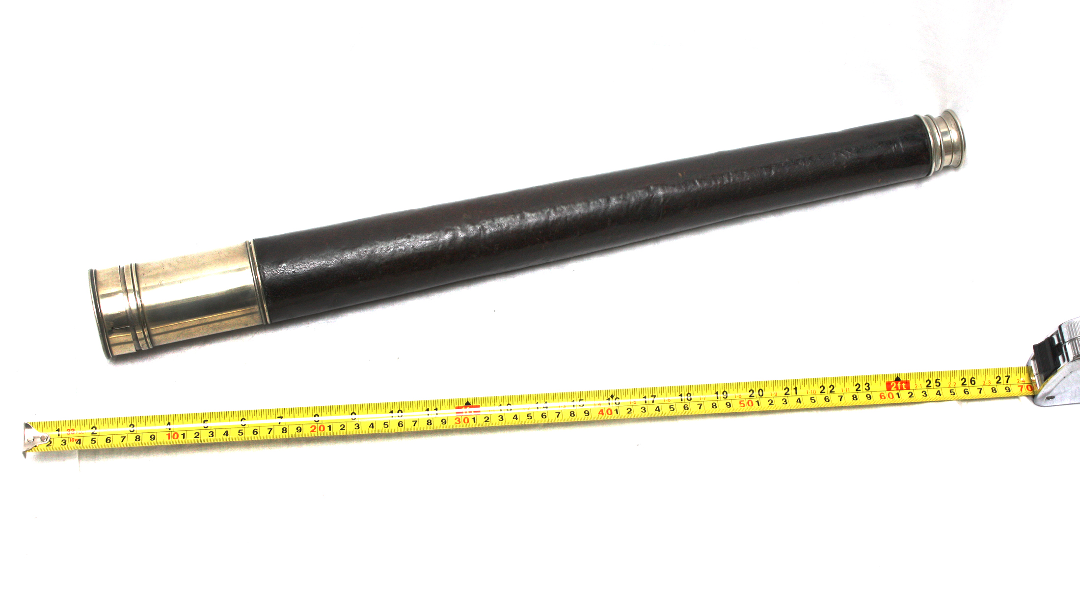 A Large, ROSS, LONDON Leather Bound Naval Pattern Telescope - lovely patina with lens cap - Image 4