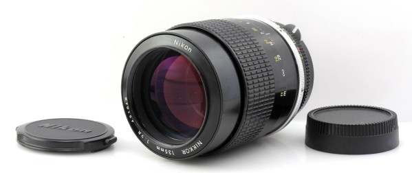 Nikkor 135mm f2.8 Telephoto Lens & Caps in Nikon F Pre-AI Mount