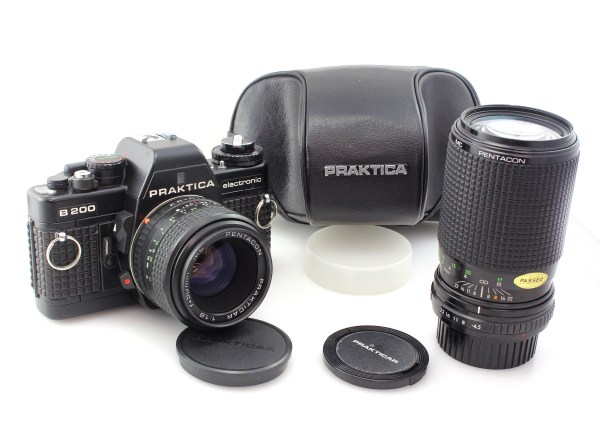 Praktica B 200 35mm Film SLR with a 50mm Standard Lens and 80-200mm Zoom