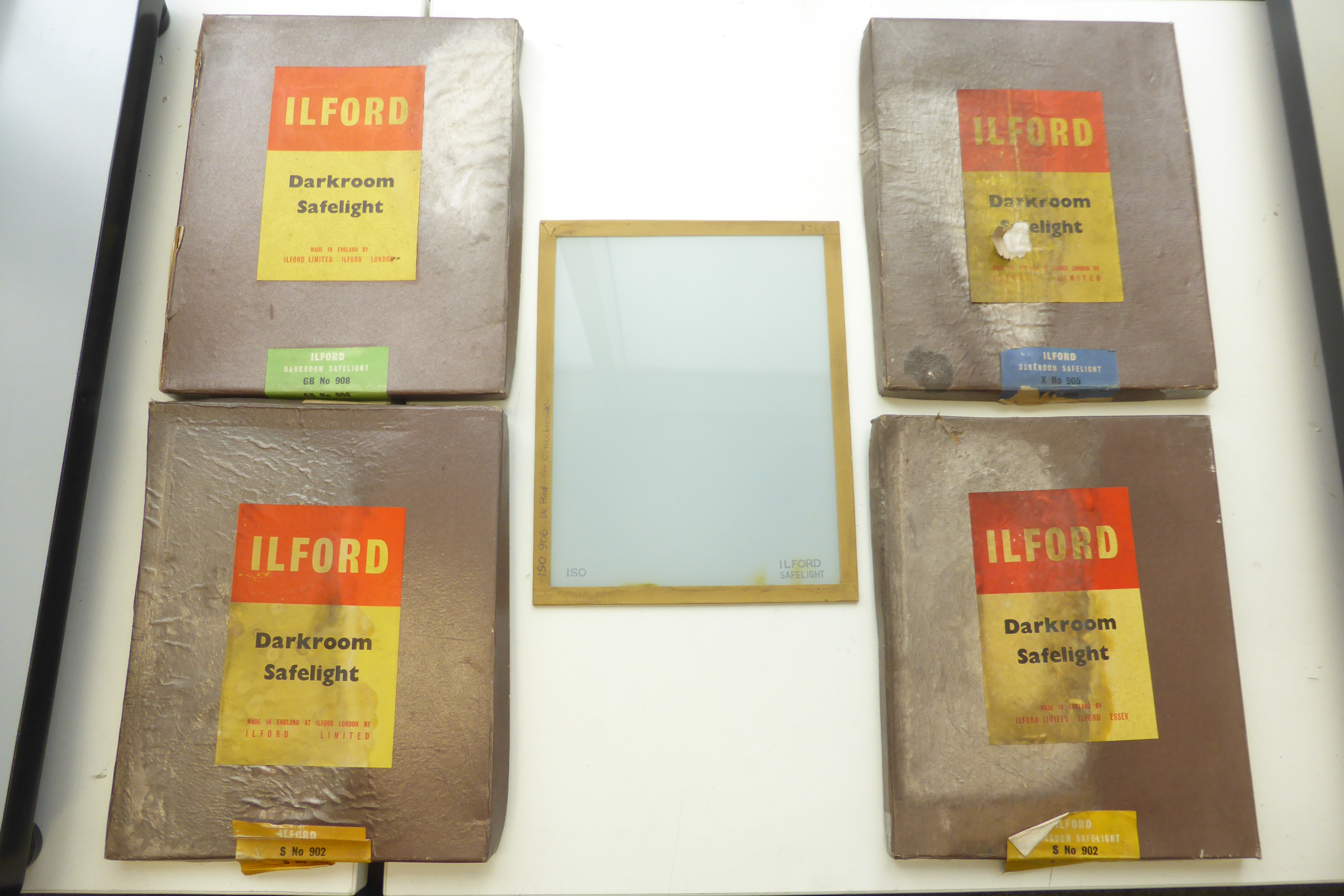 5x 10x8" Ilford Filter - for Ilford / Johnson Photo Darkroom Safelight Lamps - Boxed