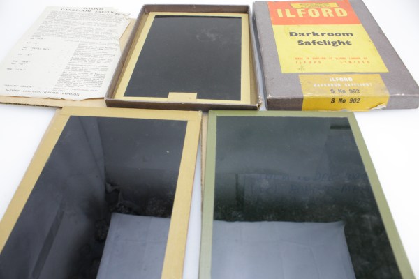 3x 7x5" Ilford Filters S 902, Kodak 3, ISO 906 - for Photo Darkroom Safelight Lamps - Boxed