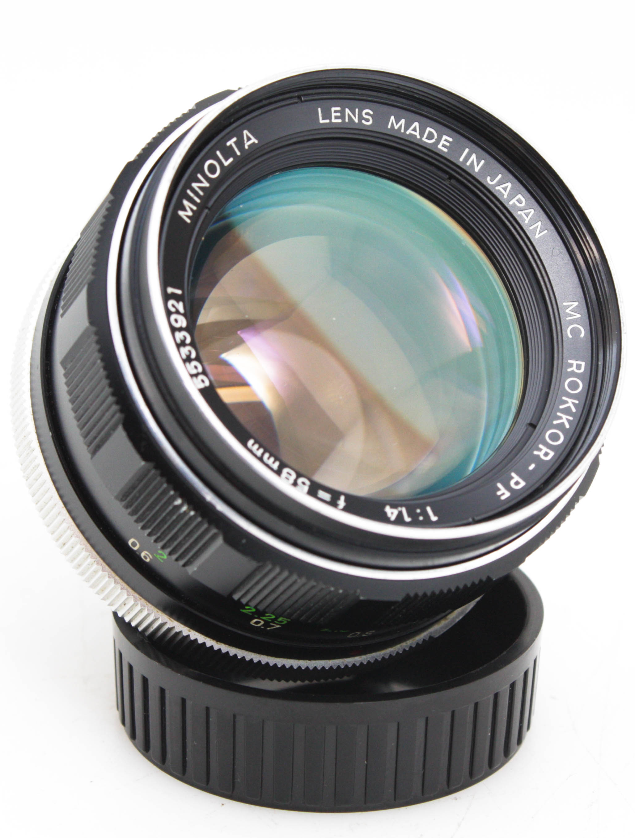 Minolta 58mm f/1.4 MC Rokkor-PF Fast Prime Lens, with Caps - Minolta MD Mount - Image 2