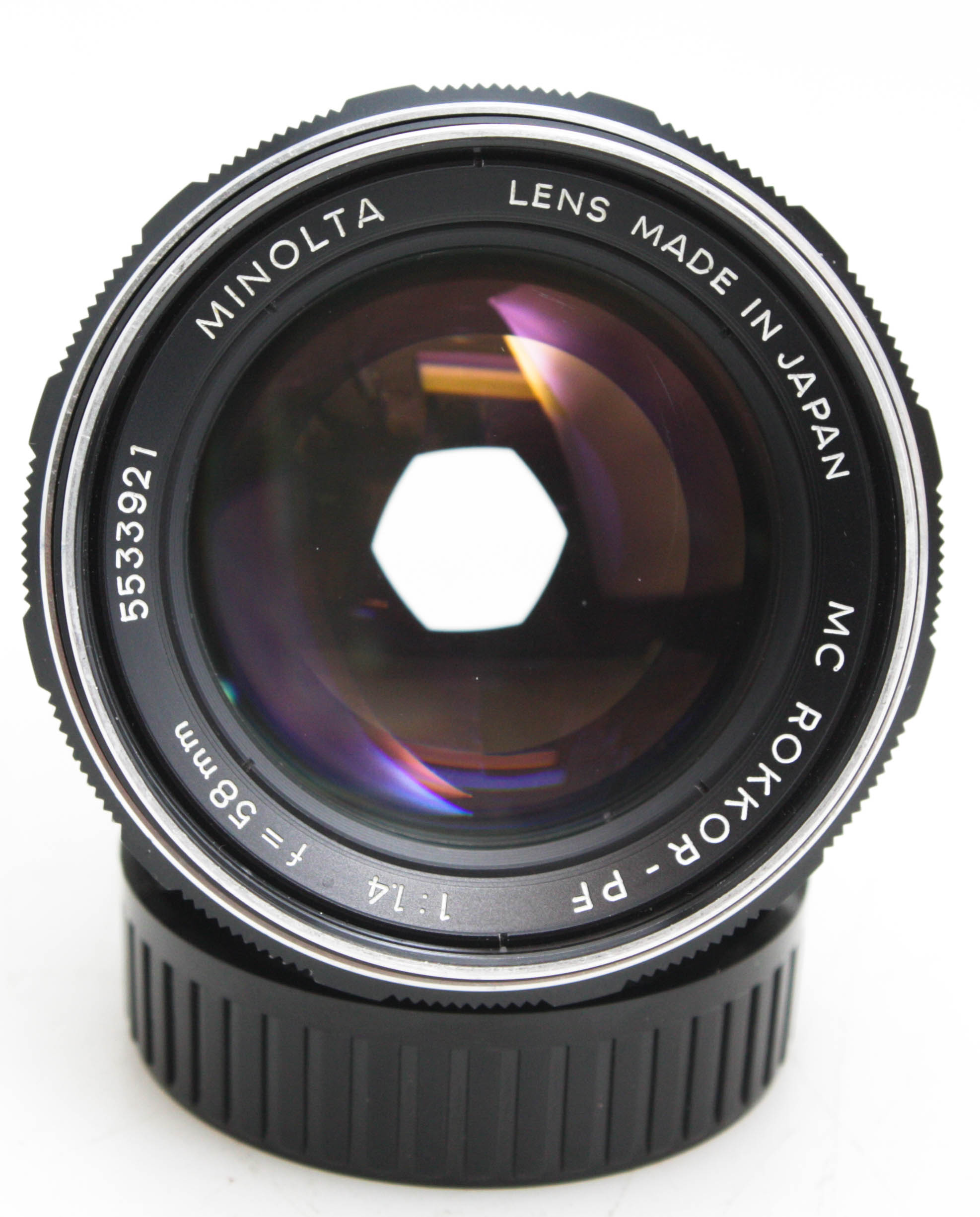 Minolta 58mm f/1.4 MC Rokkor-PF Fast Prime Lens, with Caps - Minolta MD Mount - Image 3