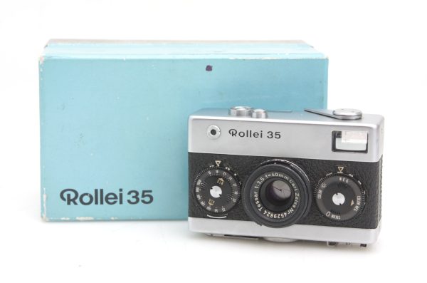 German Rollei 35 35mm Viewfinder Camera, w/ Carl Zeiss 40mm f/3.5 Tessar Lens, and Box