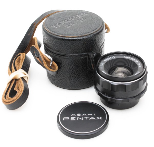 Pentax Super Takumar 35mm f/3.5 Lens - M42 42mm Screw Mount + Case