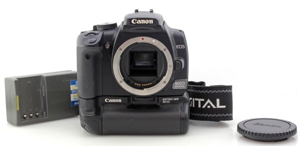 Canon EOS 400D 10.1MP APS-C Sensor DSLR Black Camera w BG-E3 Grip
