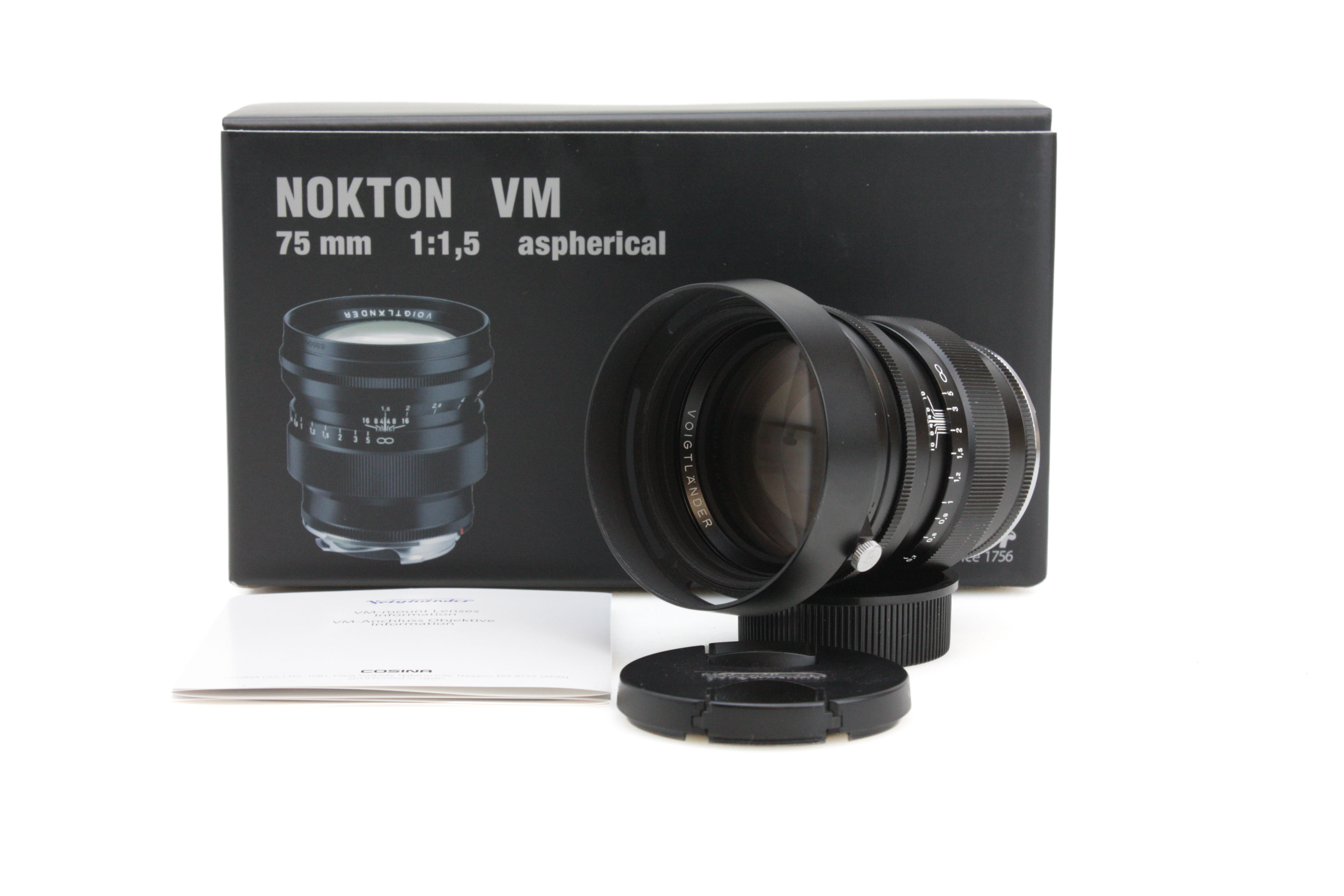 Voigtlander Nokton VM 75mm f/1.5 Asph Prime Lens - Leica M Mount - Boxed