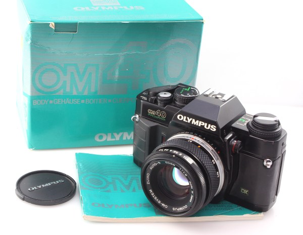Olympus OM40 Program 35mm SLR Camera with Olympus 50mm f1.8 Lens, Boxed