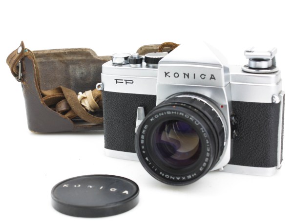 Konica FP Black 35mm SLR Film, Camera W/ Hexanon 52mm f1.8 Lens