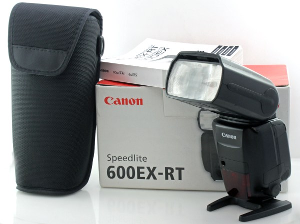 Boxed Canon Speedlite 600EX-RT- Flash for Canon Digital Cameras w/ case