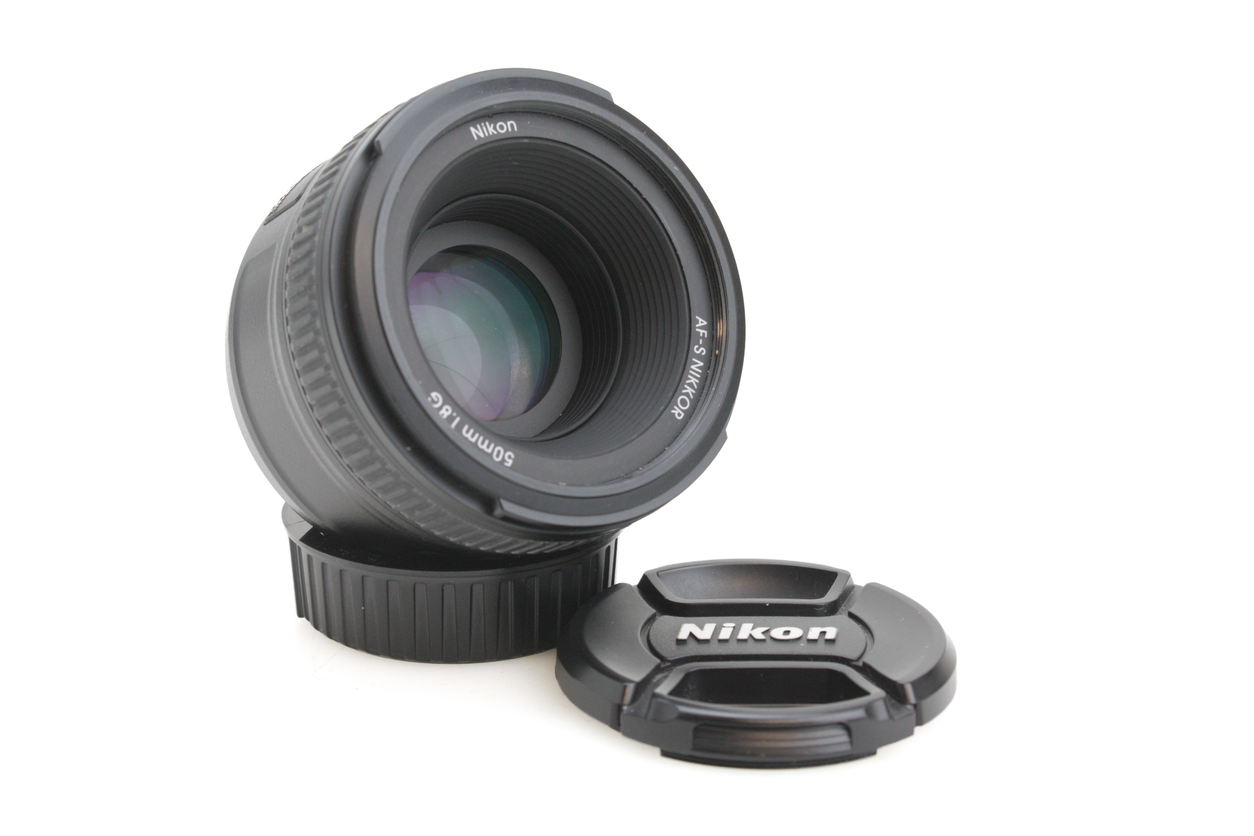 Nikkor AF-S 50mm f1.8 G Prime AF Lens w hood & caps for Nikon DSLR Cameras