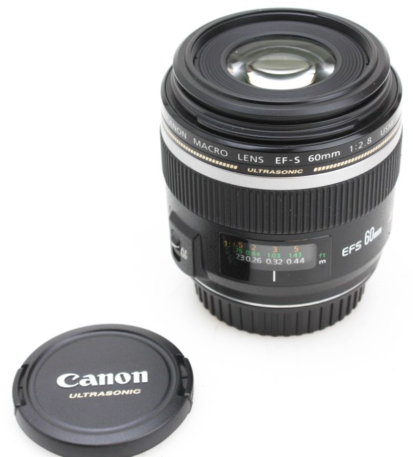 Canon EF-S 60mm f/2.8 Prime Lens, with Caps & Hood - Canon EF Mount