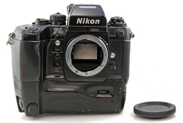 Nikon F4 (F4e) Professional 35mm SLR Film Camera Body w/ MB-23 Grip MF-22 Back