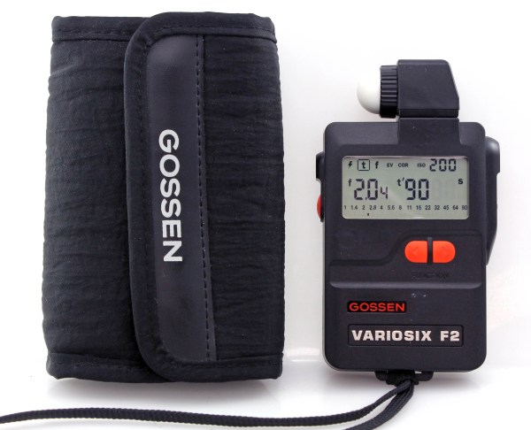 Gossen Variosix F2 Digital Light Meter + ambient & flash w/ case and strap