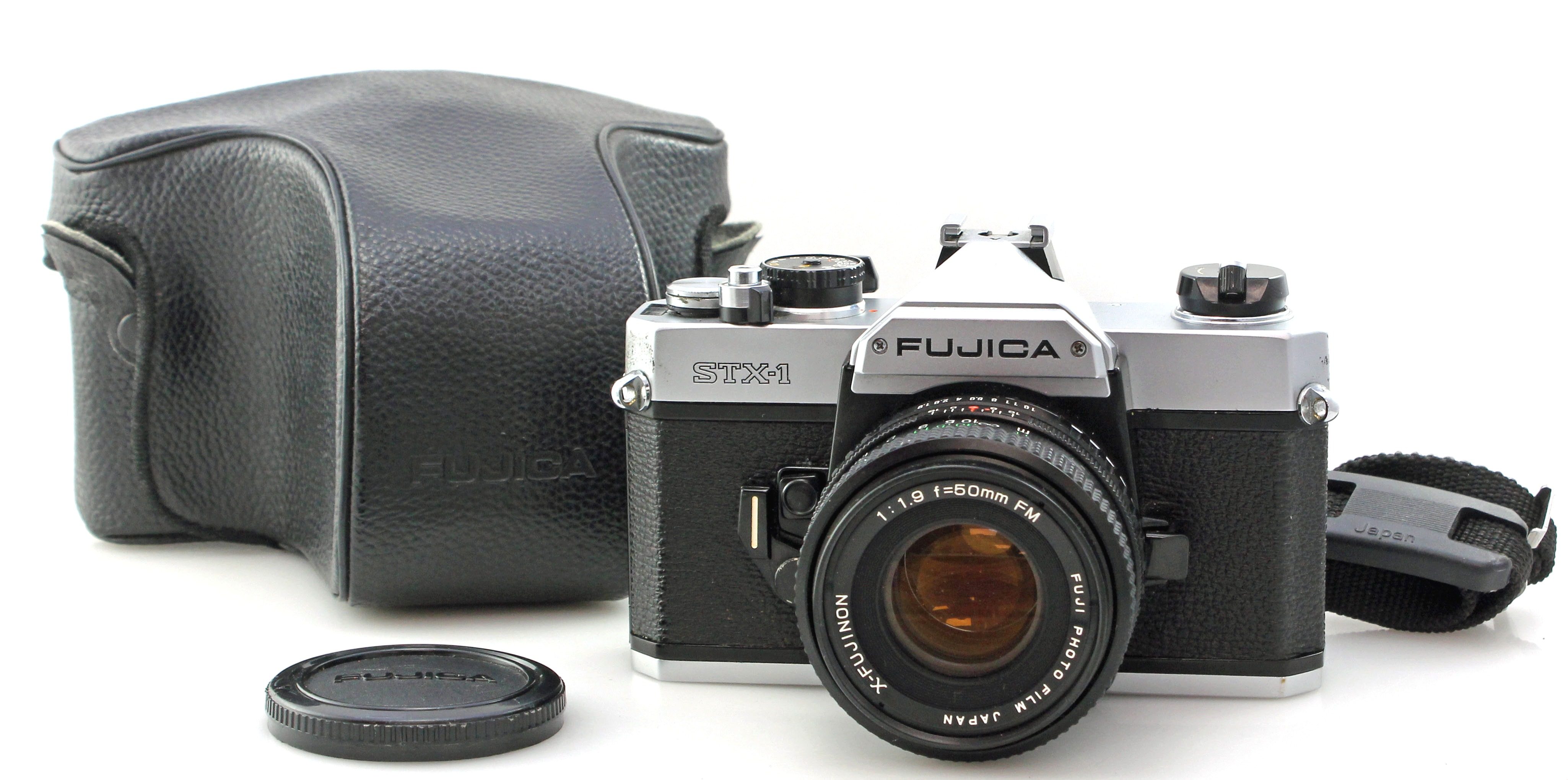 Fujica STX-1 35mm SLR Camera w/ X-Fujinon 50mm f1.9 standard prime Lens + Case