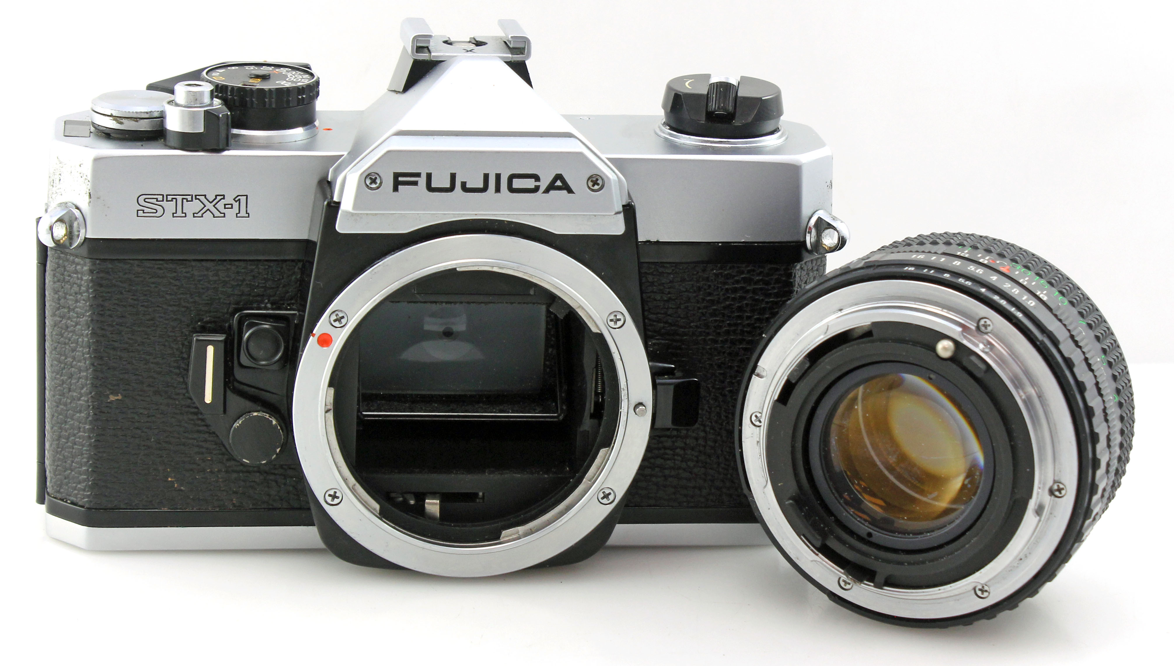 Fujica STX-1 35mm SLR Camera w/ X-Fujinon 50mm f1.9 standard prime Lens + Case - Image 3
