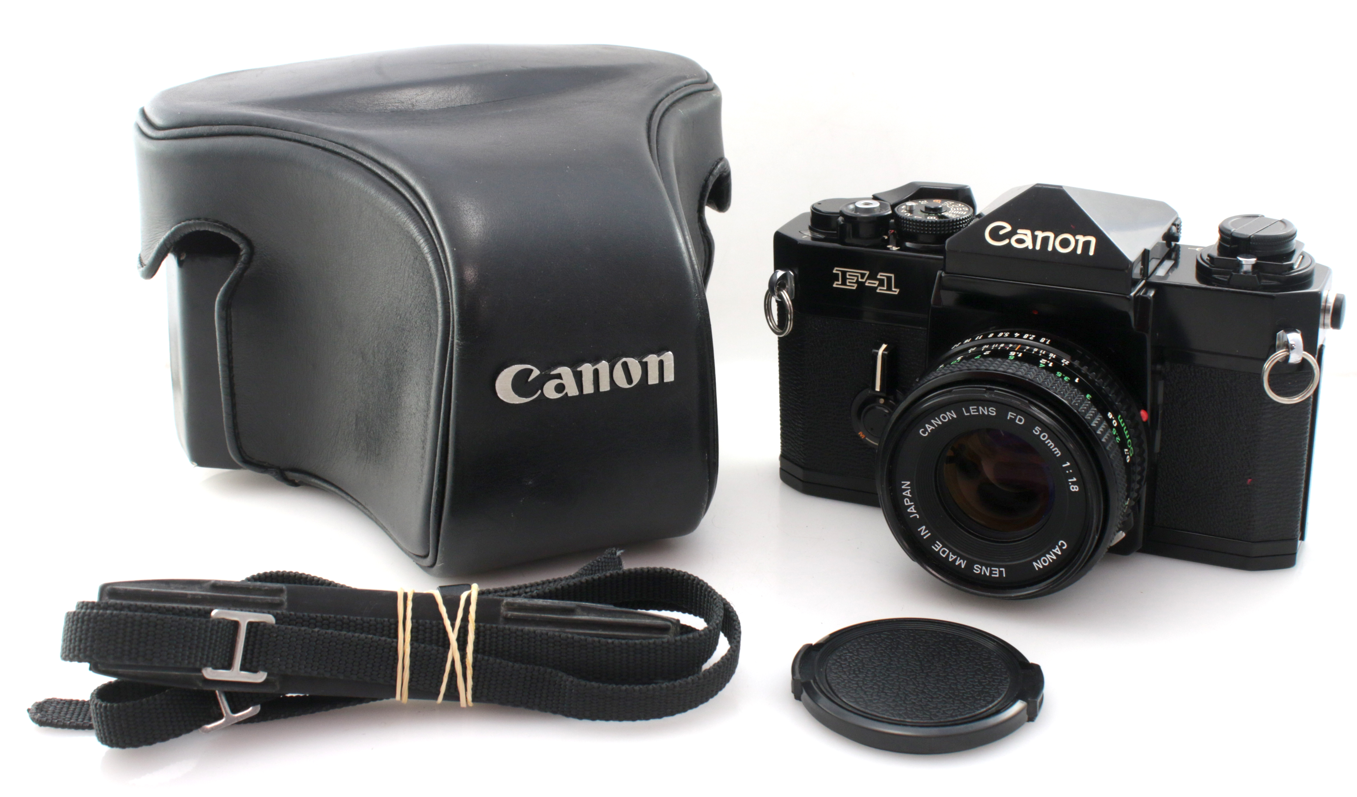 Canon F-1 Professional 35mm Film SLR Camera w/ 50mm f1.8 FD Lens & Case