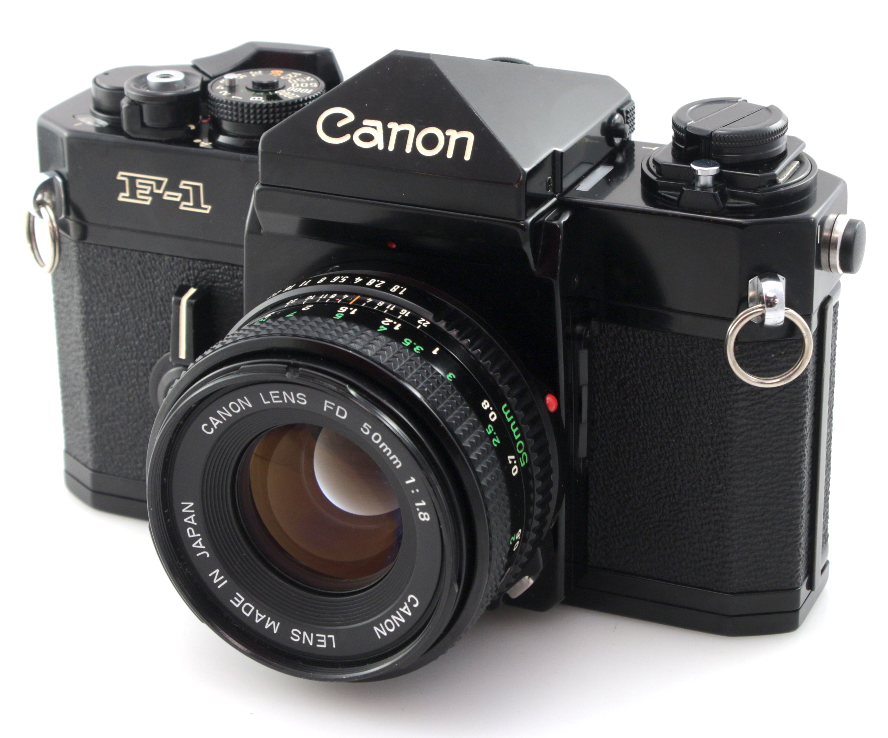 Canon F-1 Professional 35mm Film SLR Camera w/ 50mm f1.8 FD Lens & Case - Image 2